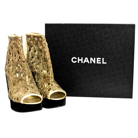 chanel chain booties